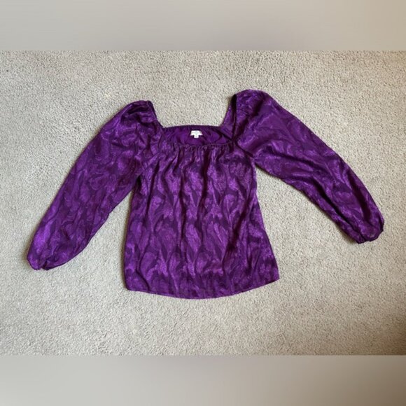 Mason & Belle long sleeve blouse purple paisley print NWOT - Picture 1 of 9